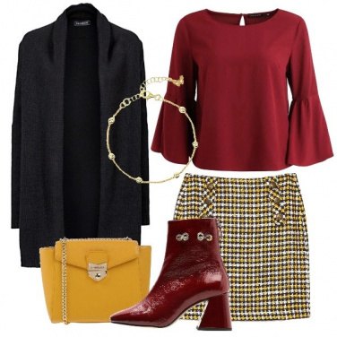 Outfit La gonna in fantasia pied de poule