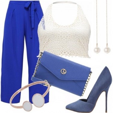 Outfit White e blu dark