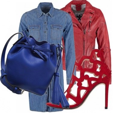 Outfit Blu e rosso