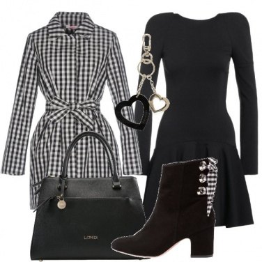Outfit Nero e quadretti