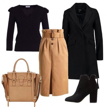 Outfit La gonna a vita alta