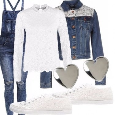 Outfit Denim and lace!