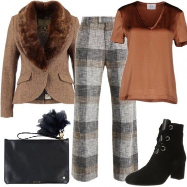 Outfit Il blazer con collo in ecopelliccia