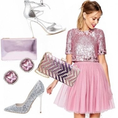 Outfit Serate scintillanti pink e argento!