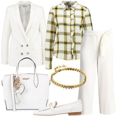 Outfit Mannish in bianco