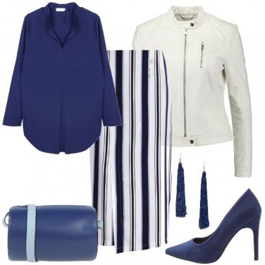 Outfit La gonna a righe verticali