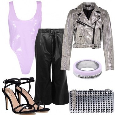 Outfit Lilla e argento