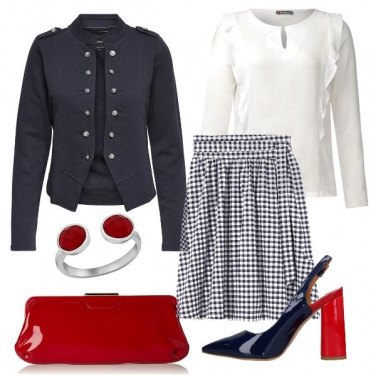 Outfit Blu e rosso