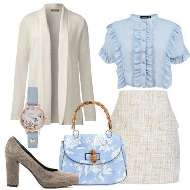 Outfit Azzurro e beige