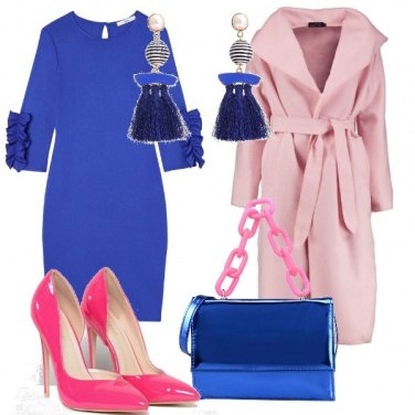 Outfit Blu e rosa