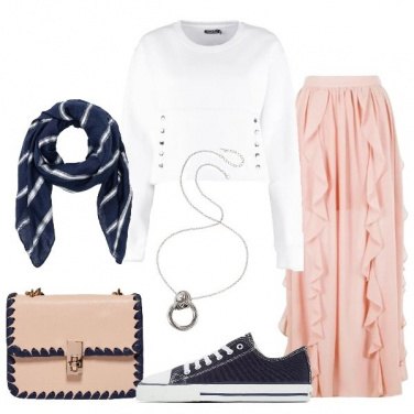 Outfit Gonna lunga con volant