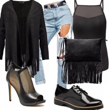 Outfit Donna dark e frange