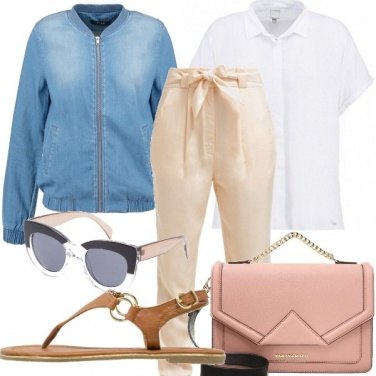 Outfit Colori soft + denim
