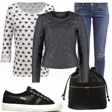 Outfit Cuori neri