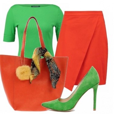 Outfit Green and orange