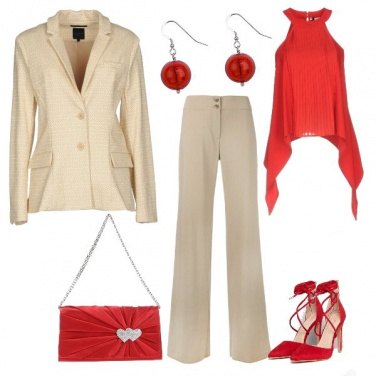 Outfit Rosso elegante