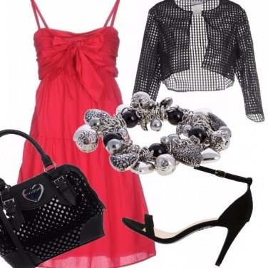 Outfit Frivolezza in rosso e nero