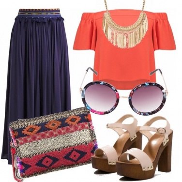 Outfit Bohemian color block
