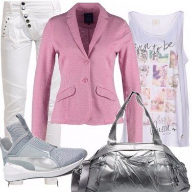 Outfit Silver e pink