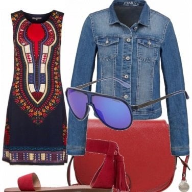 Outfit Rosso e blu accoppiata vincente