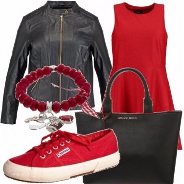 Outfit Rosso di pomeriggio
