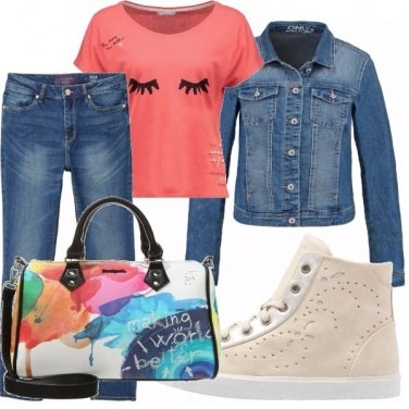 Outfit T-shirt peach echo!