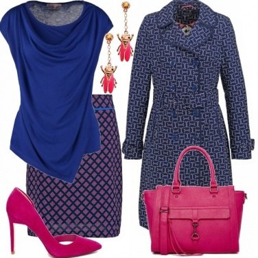 Outfit Blu e fuxia