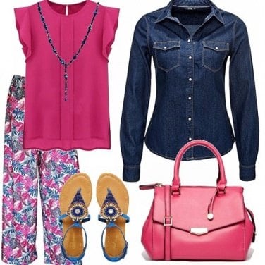 Outfit Fucsia & jeans