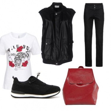 Outfit Nero-rosso