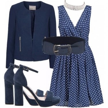 Outfit Blu e pois