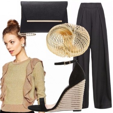 Outfit Nero e sfumature metalliche