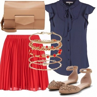 Outfit Bon-ton in rosso e blu