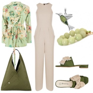 Outfit Beige e verde
