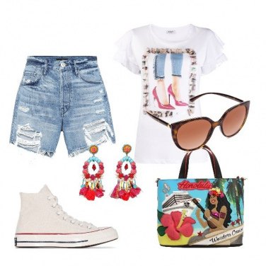 Outfit con shorts e sneakers alte | 100 Look da Indossare | Bantoa