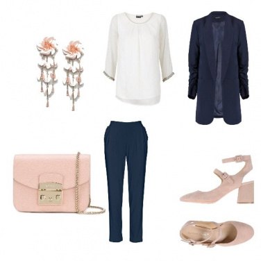 Outfit Blu in rosa