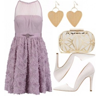 Outfit Glicine bianco e oro