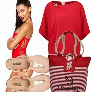 Outfit Rosso anche al mare!