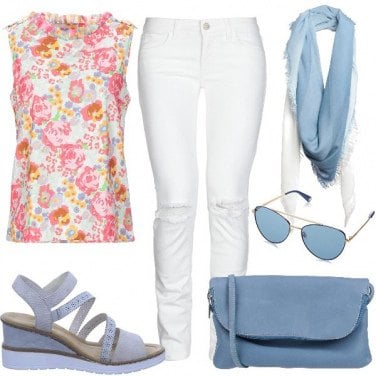 Outfits con pantalón blanco y top colorido | 24 Looks para llevar | Bantoa