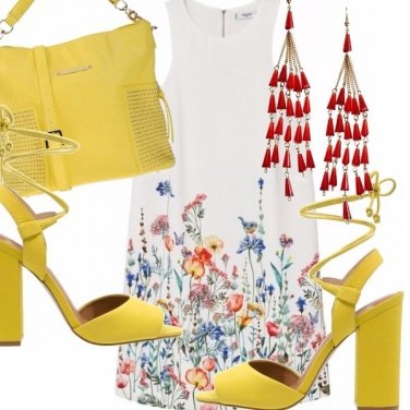 Outfit Abito a fiori e giallo sole!