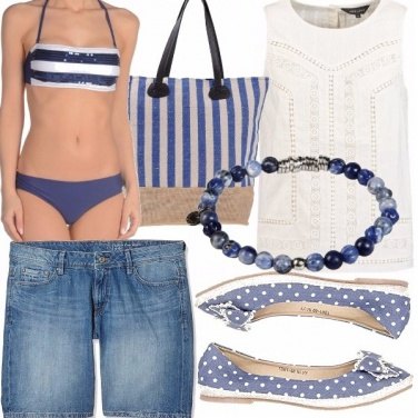 Outfit Mix and match righe e pois