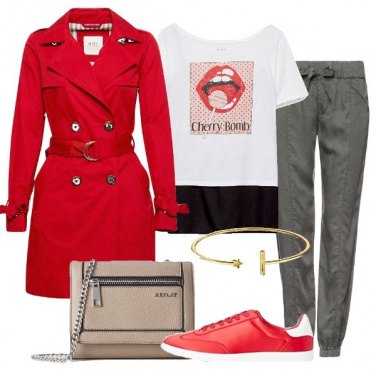 Outfit Il trench rosso