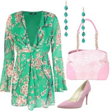 Outfit Fiori in verde