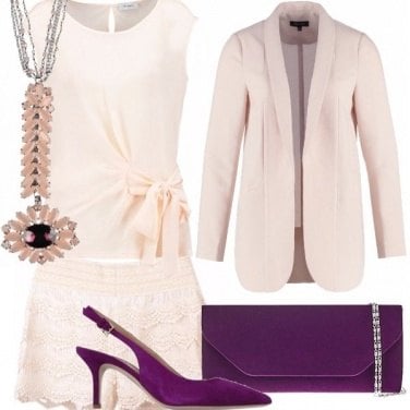 Outfit Rosa cipria e viola