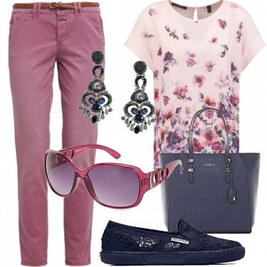 Outfit Slip on in pizzo blu
