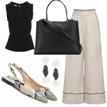 Outfit con pantalone a palazzo e ballerina slingback | 94 Look da indossare  | Bantoa