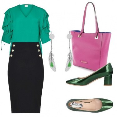 Outfit Verde in ufficio