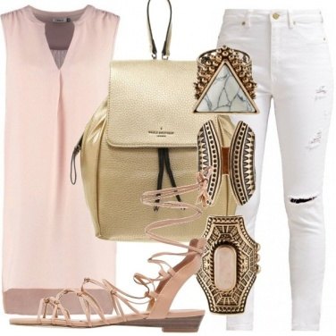 Outfit Rosa e gold