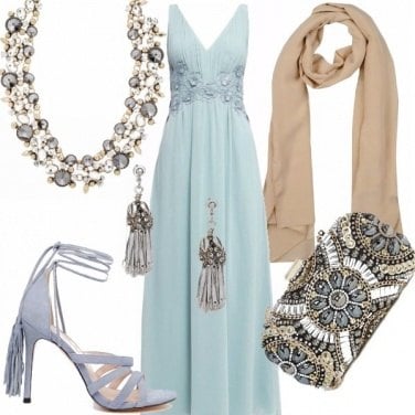 Outfit Matrimonio di sera in azzurro