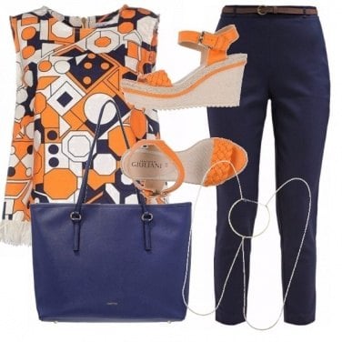 Outfit Blu & orange galore