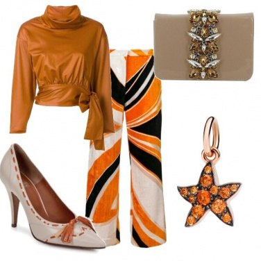 Outfit Beige e arancio